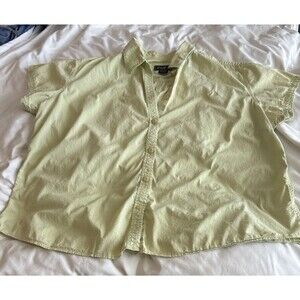 Women’s Short Sleeve Button Up Blouse Size Tall XXL In Sage